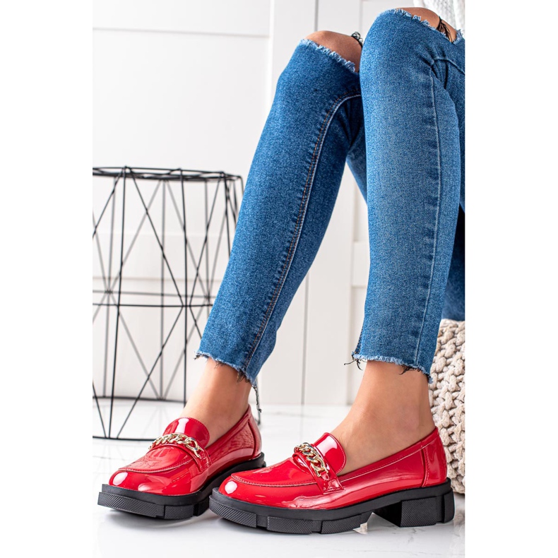 Goodin Mocassins rouges à la mode 2 Goodin Mocassins rouges à la mode 2
