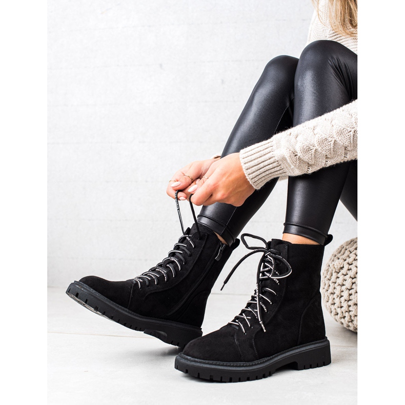 Goodin Bottes de trappeur en daim le noir 2