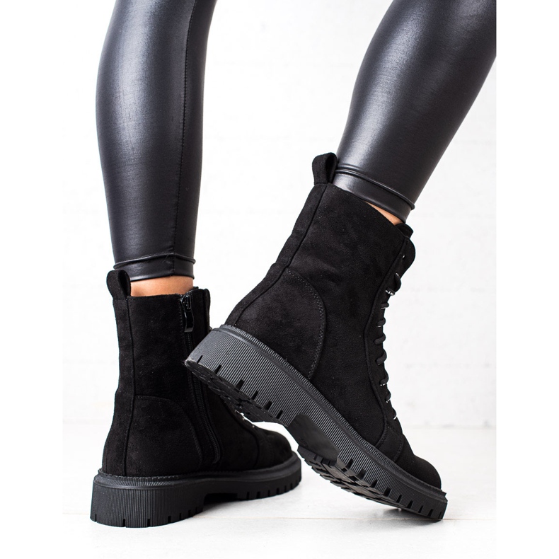 Goodin Bottes de trappeur en daim noir 1