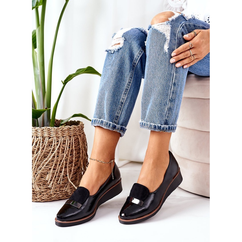 Chaussures Compensées Laquées POTOCKI 12032 Noir 3