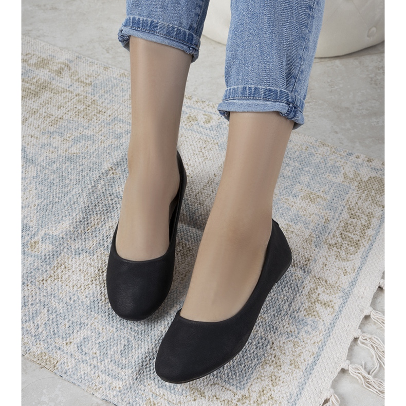 BM Ballerines classiques femme Charpie noires 1