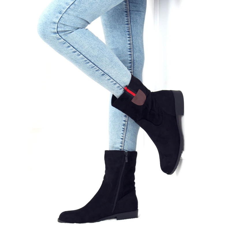 Bottines plates femme noires 1707 Noir le noir 1