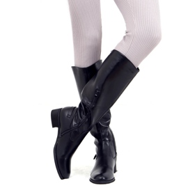 Bottes cavalières femme noires BH311 Black Pu 1