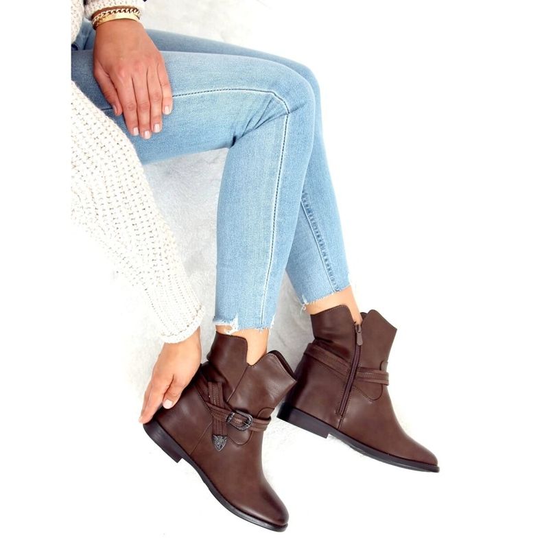 Bottes marron sur un coin caché HQ239 brun 1