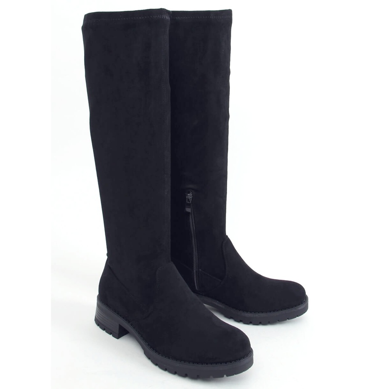 HQ232 Black bottes noires pour femmes 2