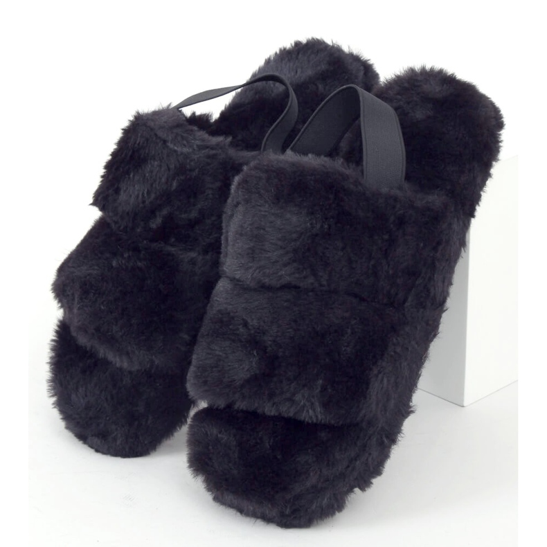 Chaussons Fourrure Femme Noir N-92 Noir 1