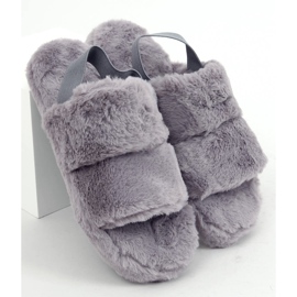 Chaussons femme gris fourrure N-92 Gris 1 Chaussons femme gris fourrure N-92 Gris 1