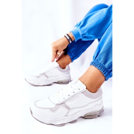 Chaussures de sport pour femmes en mousse à mémoire Big Star II274178 Blanc blanche argent 3