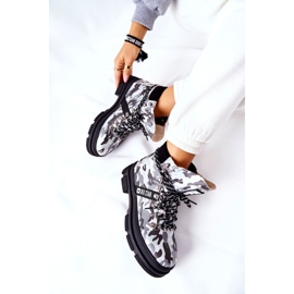 Bottes de trappeur en cuir Big Star II274368 Moro Noir blanche 1