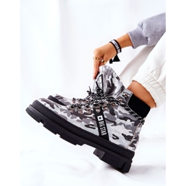 Bottes de trappeur en cuir Big Star II274368 Moro Noir blanc 2