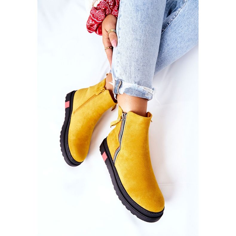 PS1 Bottines en daim Bottines Jodhpur sur la plate-forme Nessa jaune 1