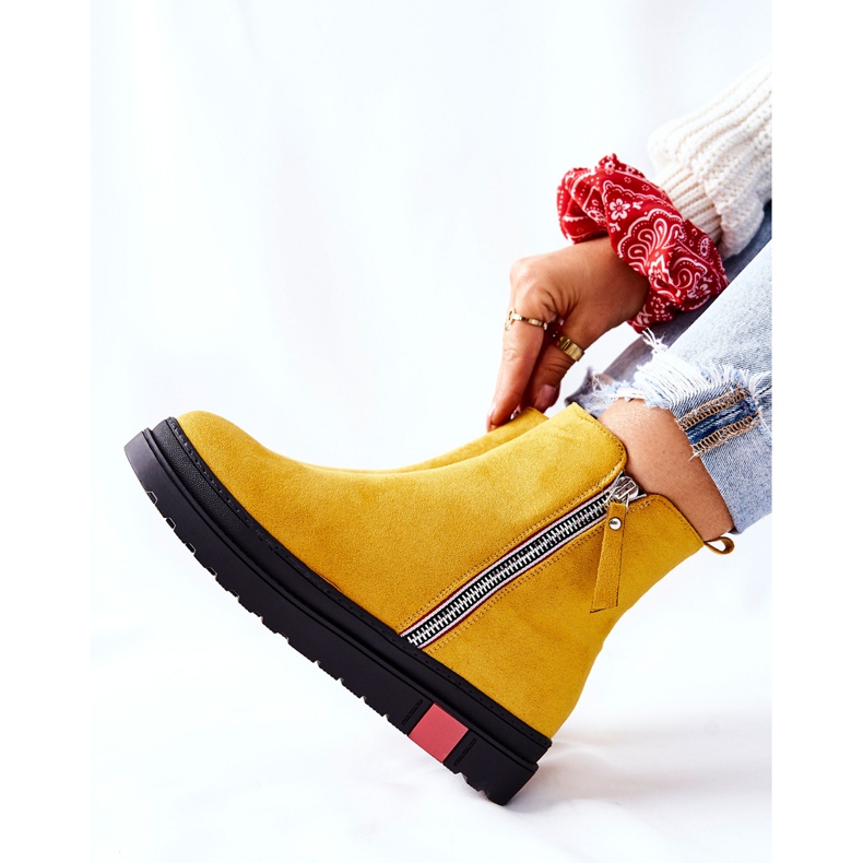 PS1 Bottines en daim Bottines Jodhpur sur la plate-forme Nessa jaune 2