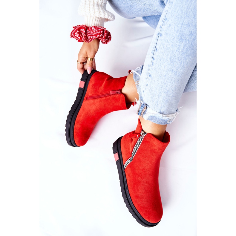 PS1 Bottines en daim Bottines Jodhpur sur la plate-forme Nessa rouge 1