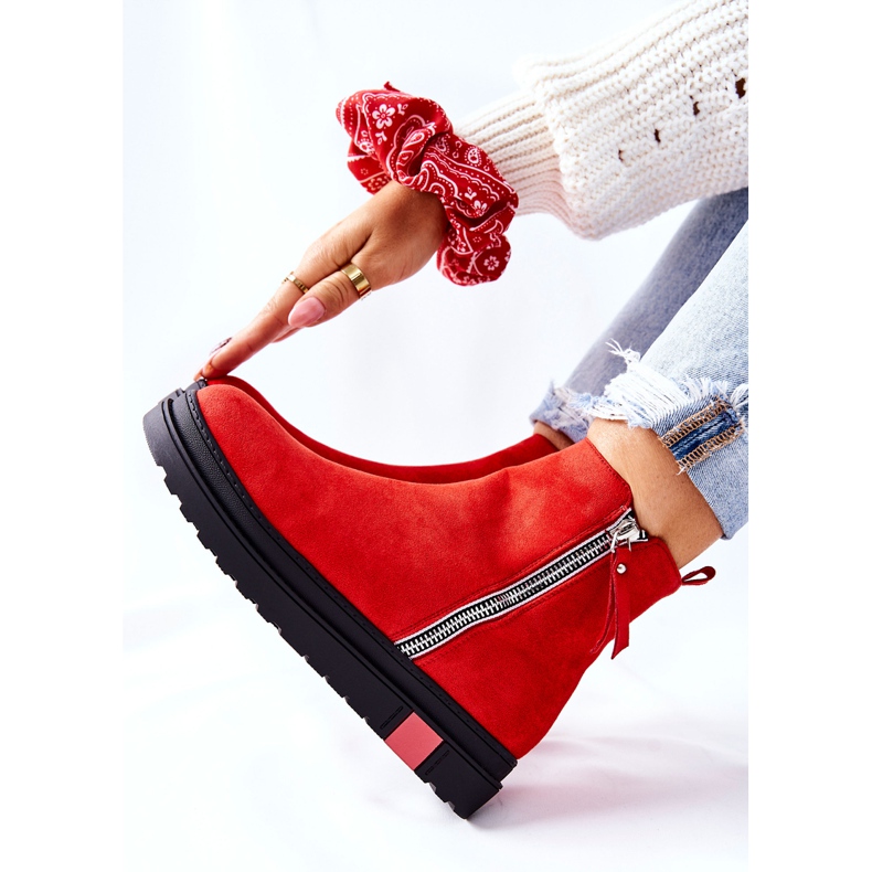 PS1 Bottines en daim Bottines Jodhpur sur la plate-forme Nessa rouge 2