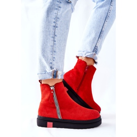 PS1 Bottines en daim Bottines Jodhpur sur la plate-forme Nessa rouge 3
