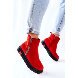 PS1 Bottines en daim Bottines Jodhpur sur la plate-forme Nessa rouge 4