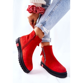 PS1 Bottines en daim Bottines Jodhpur sur la plate-forme Nessa rouge 5