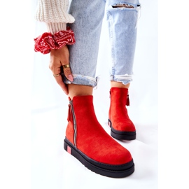 PS1 Bottines en daim Bottines Jodhpur sur la plate-forme Nessa rouge 6