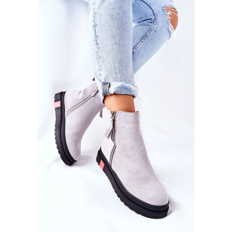 PS1 Suede Booties Jodhpur boots sur la plateforme Grey Nessa gris 1 PS1 Suede Booties Jodhpur boots sur la plateforme Grey Nessa gris 1