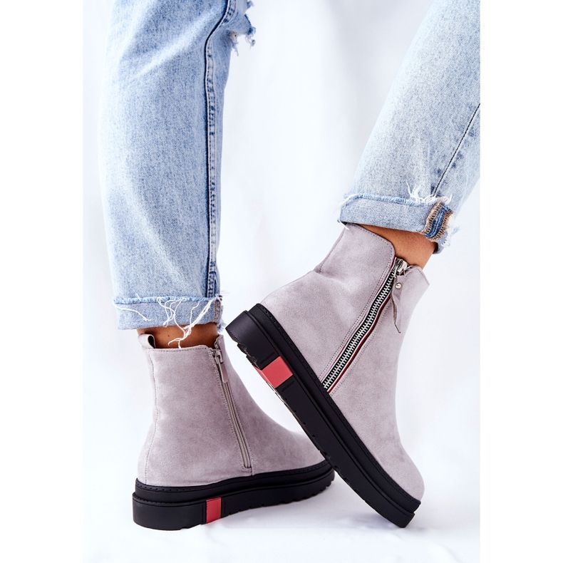 PS1 Suede Booties Jodhpur boots sur la plateforme Grey Nessa gris 2 PS1 Suede Booties Jodhpur boots sur la plateforme Grey Nessa gris 2