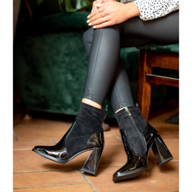 S. BARSKI Bottines Talon Trapézoïdal S.BARSKI le noir 1