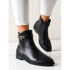 Goodin Bottes avec une chaîne en or le noir 2