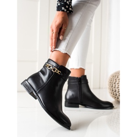 Goodin Bottes avec une chaîne en or le noir 3