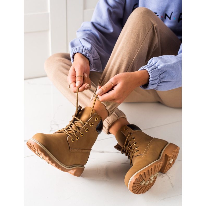 Diamantique Trappeurs bruns classiques jaune 1