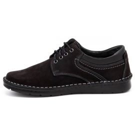 Olivier Chaussures casual en cuir pour hommes 7095 nubuck noir 1