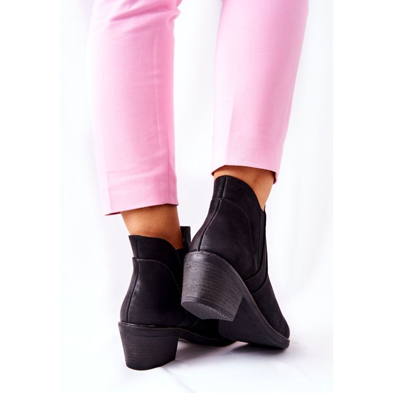 Bottes noires à talons hauts Sergio Leone BT620 1