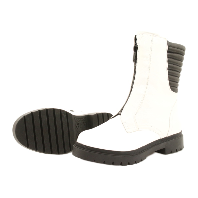 Bottes pour femmes blanches Caprice 9-25454-27 108 Naplak blanc le noir 2
