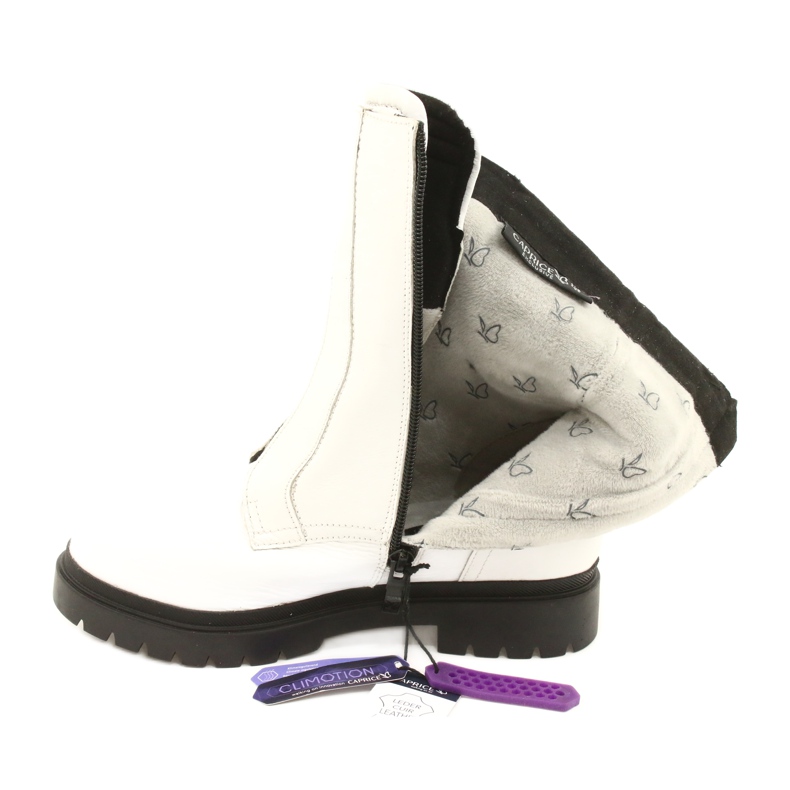 Bottes pour femmes blanches Caprice 9-25454-27 108 Naplak blanc noir 3