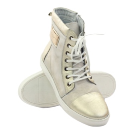 Baskets en cuir hautes dorées Nikopol 522 blanc multicolore 2