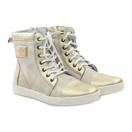 Baskets en cuir hautes dorées Nikopol 522 blanche multicolore d'or 3 Baskets en cuir hautes dorées Nikopol 522 blanche multicolore d'or 3