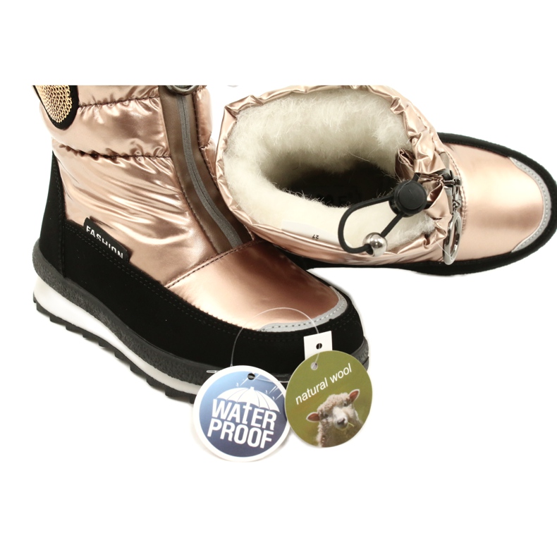 Bottes de neige pour enfants Miss Evento 21DZ23-4324 Or doré 4