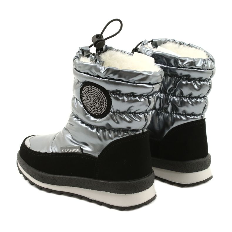 Evento Bottes de neige Bottes hautes pour enfants Miss❤E 21DZ23-4324 Gris noir argent 6