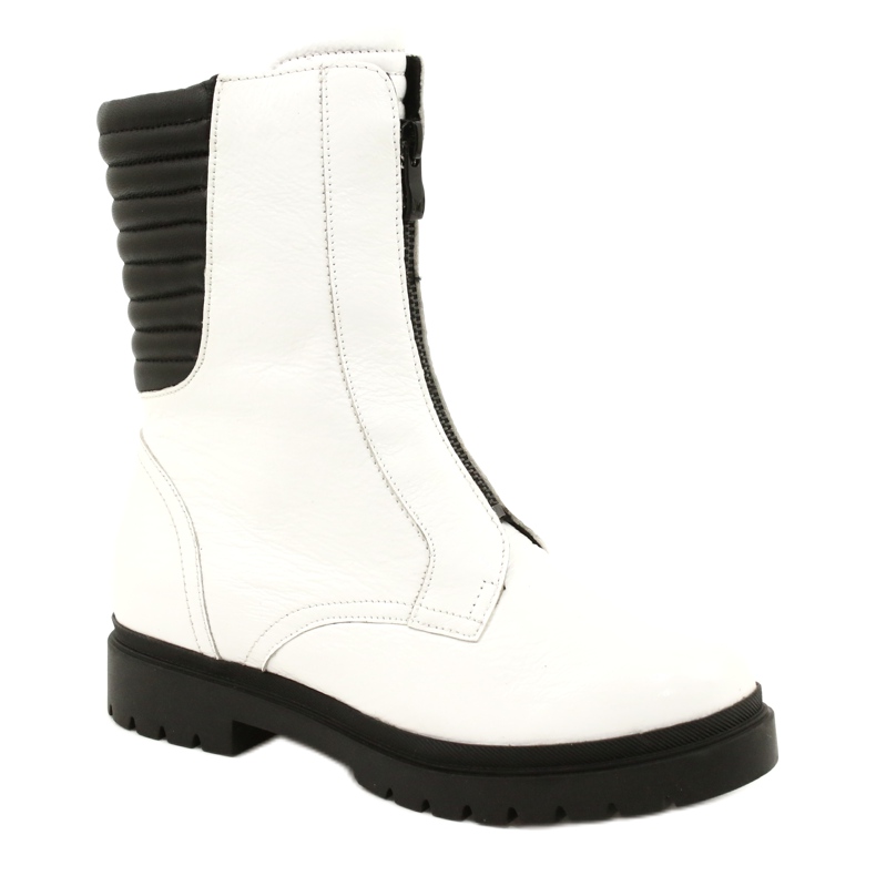 Bottes pour femmes blanches Caprice 9-25454-27 108 Naplak blanc noir 4