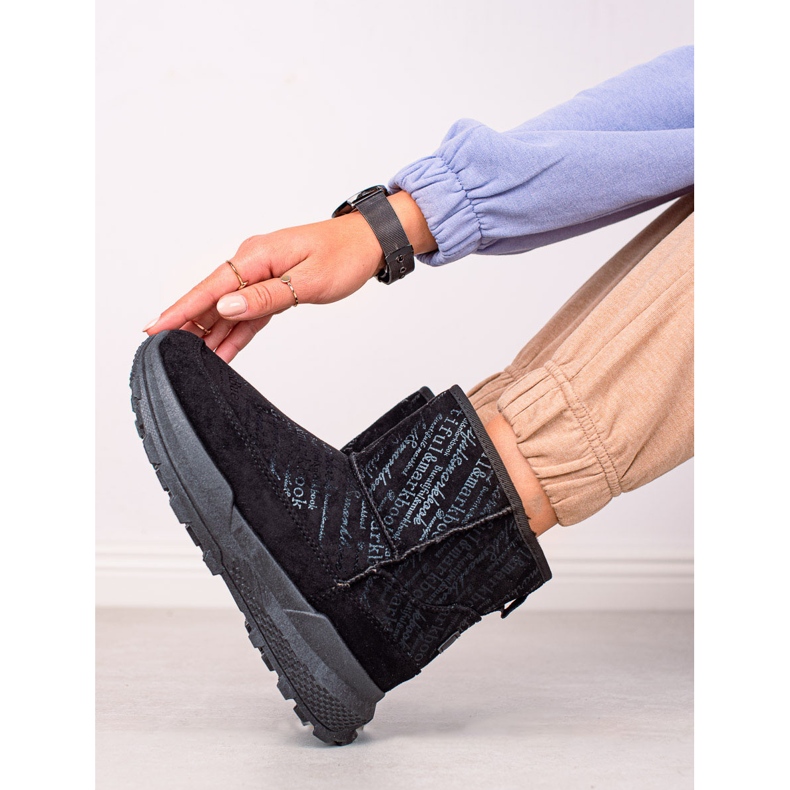 TRENDI Chaud mukluki sur la plate-forme le noir 1