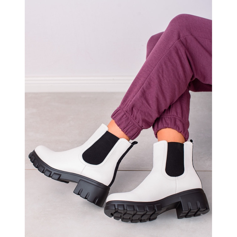 Goodin Chelsea boots sur la plateforme blanche 1 Goodin Chelsea boots sur la plateforme blanche 1