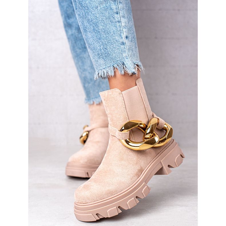 S. BARSKI Boots en daim sur la plateforme S.BARSKI beige 1