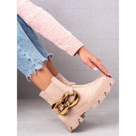 S. BARSKI Boots en daim sur la plateforme S.BARSKI beige 4