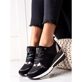 Baskets compensées noires VINCEZA le noir 1