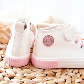 Baskets Hautes Enfant Avec Velcro Big Star II374014 Blanc blanche rose 1