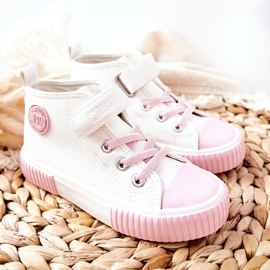 Baskets Hautes Enfant Avec Velcro Big Star II374014 Blanc rose 2