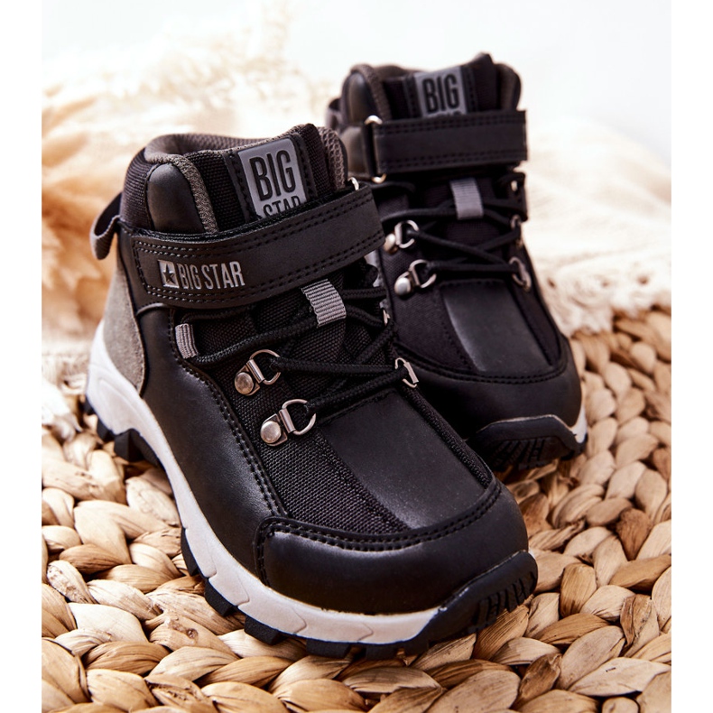 Chaussures de trekking pour enfants noires Big Star II374100 2