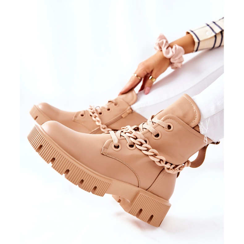 FB2 Bottes Cuir Travailleurs Beige Izzy brun kaki 2