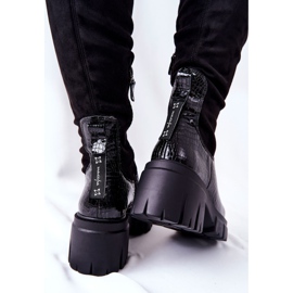 Bottines en cuir Maciejka Krokodyl Noir 05260-01 1