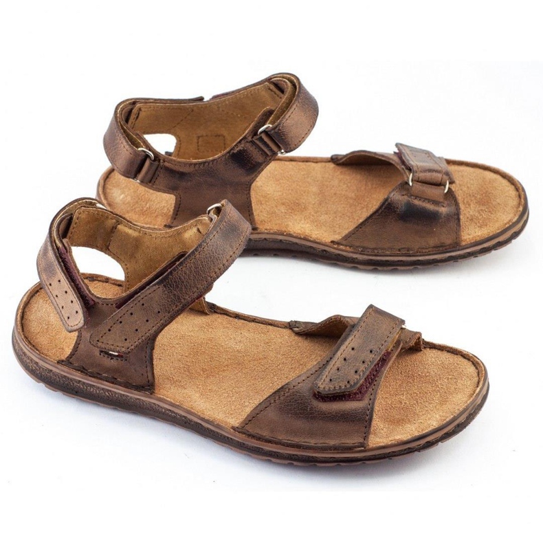 Sandales en cuir pour hommes Komodo 881K marron brun 1 Sandales en cuir pour hommes Komodo 881K marron brun 1