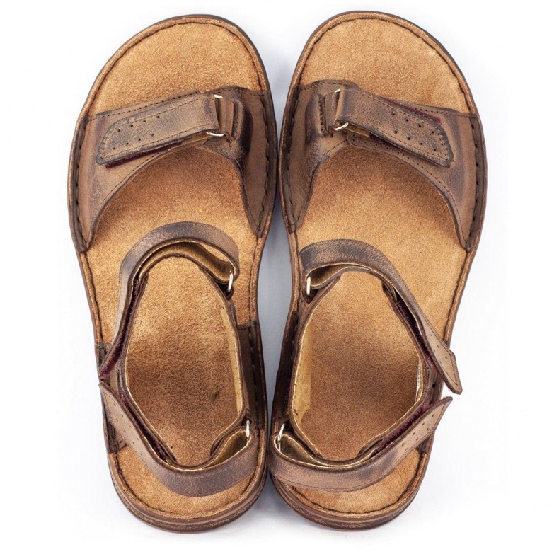 Sandales en cuir pour hommes Komodo 881K marron brun 3 Sandales en cuir pour hommes Komodo 881K marron brun 3