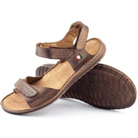 Sandales en cuir pour hommes Komodo 881K marron brun 2 Sandales en cuir pour hommes Komodo 881K marron brun 2